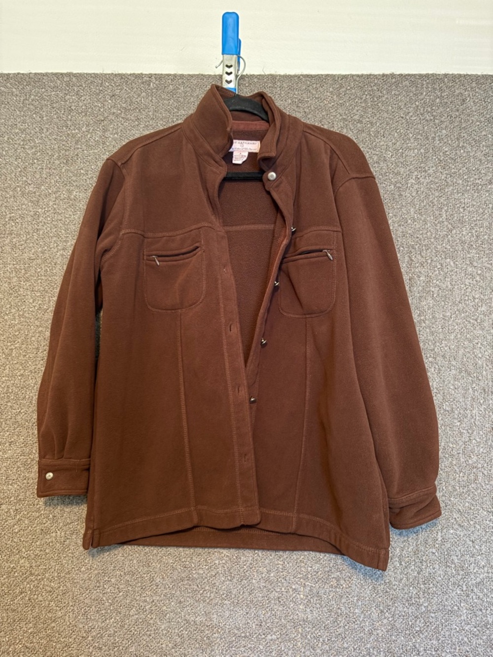 Men's Brown Lightweight Fleece Shirt Jacket - Unbranded